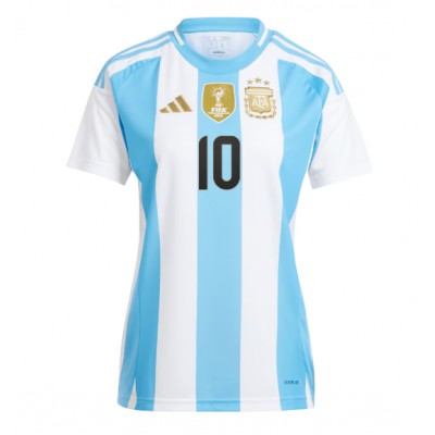 Ženski Nogometni dresi Argentina Lionel Messi #10 Domači Copa America 2024 Kratek Rokav Ženski Nogometni dresi Argentina Lionel Messi #10 Domači Copa America 2024 Kratek Rokav